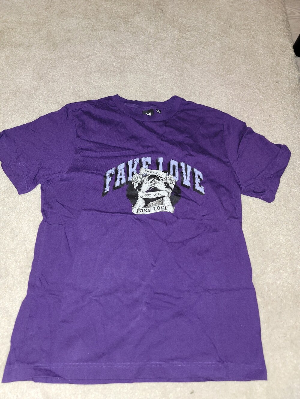 Purple 'Fake Love' Graphic Tee